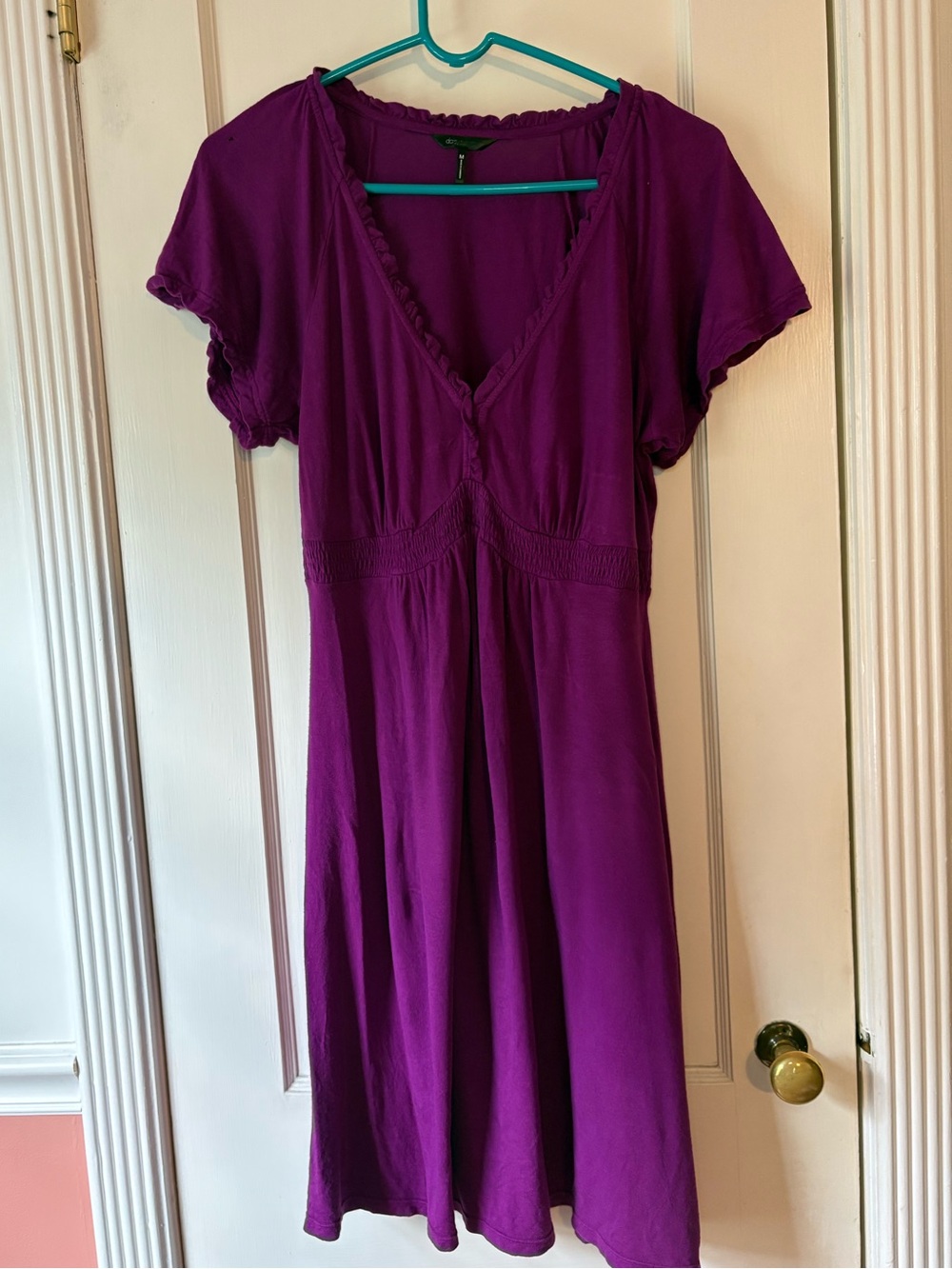 Daisy Fuentes Vintage Purple V-Neck Short Sleeve Dress circa 2004 women's size M